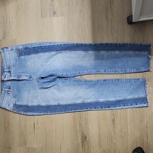 GAP Two-Tone Vintage Slim High Rise Jeans - Light and Dark Blue